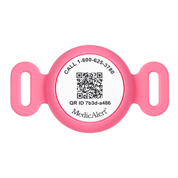 QR Code Medical ID Tag with Location Tracker Pink Lemonade, Pink Lemonade, large image number 0